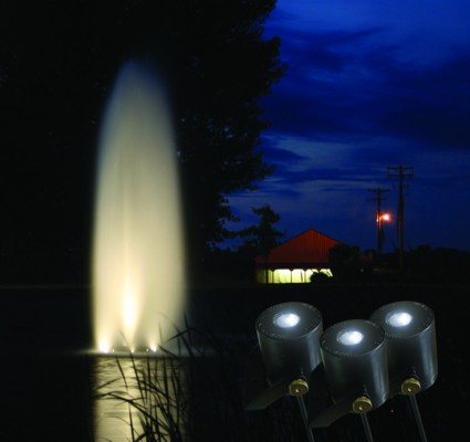 Kasco LED-3125 LED 3-Light Kit - Shown with Kasco JF Floating Fountain