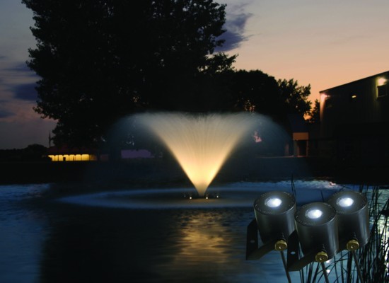 Kasco LED-3125 LED 3-Light Kit - Shown with Kasco VFX Floating Fountain