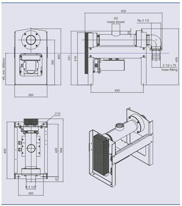 Oase Swivel DMX 02 - Dimensions