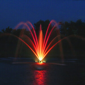 Kasco LED-3S19 Stainless Steel LED 3 Light Kit - Shown with Kasco JF Floating Fountain