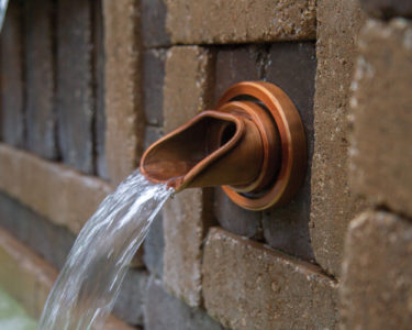 Atlantic Water Gardens Copper Finish Olivett Wall Spout (Oval Plate ...